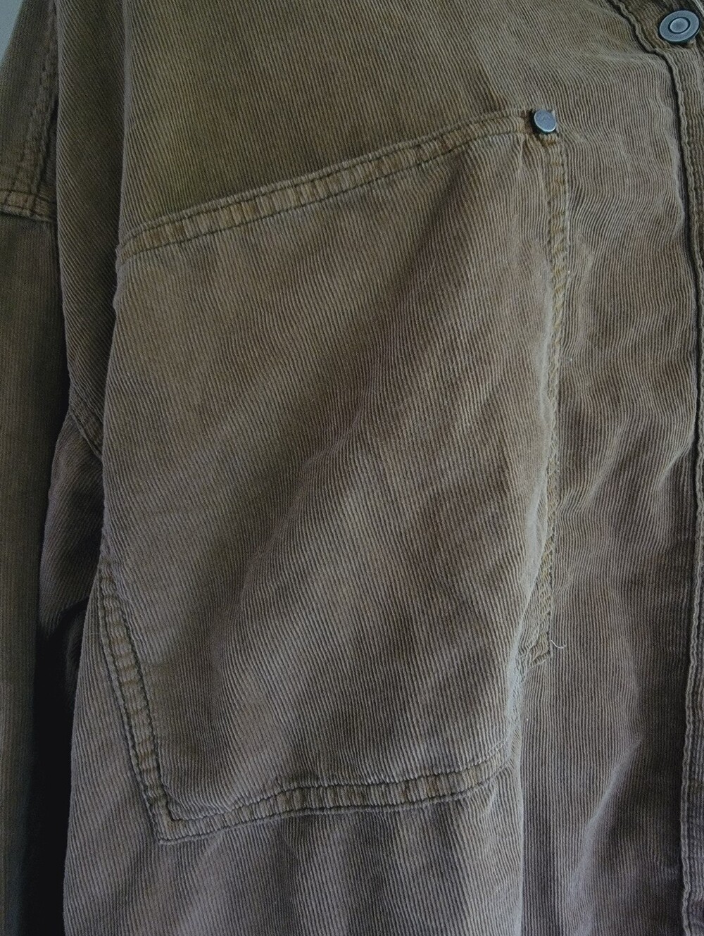We The Free People Baby Cord Brown Corduroy Button-Down Shirt Top Shacket - Picture 9 of 14